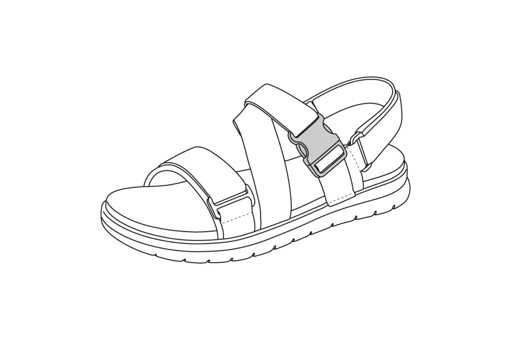 バックル付のサンダル